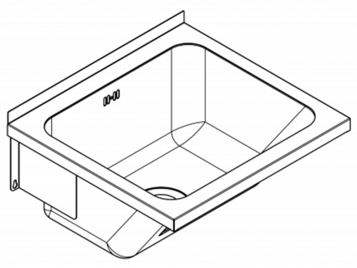 KWC PROFESSIONAL Sirius Universalwaschtrog LTJ500 Ausgussbecken fr Wandmontage Frontschrze mit Lngsriffel
