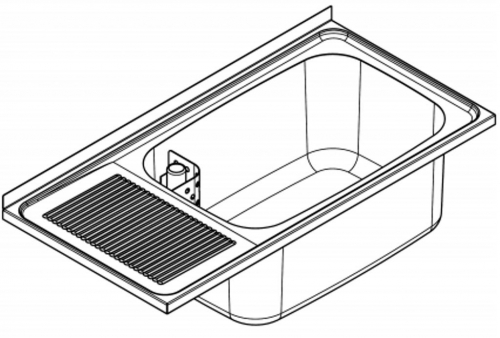 KWC PROFESSIONAL Sirius Mehrzweckbecken BS351 fr Auflage- oder Wandmontage Abtropfflche links / Becken rechts