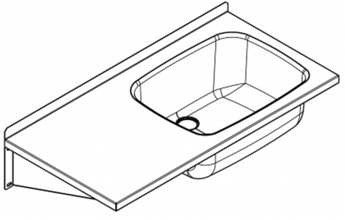 KWC PROFESSIONAL Sirius Mehrzweckbecken BS332 fugenlos verschweiter Waschtrog fr Wandmontage Becken rechts