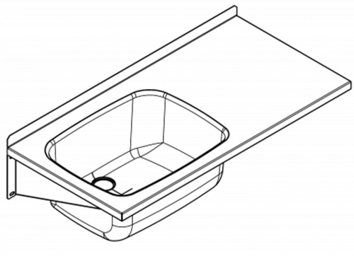 KWC PROFESSIONAL Sirius Mehrzweckbecken BS333 fugenlos verschweiter Waschtrog fr Wandmontage Becken links