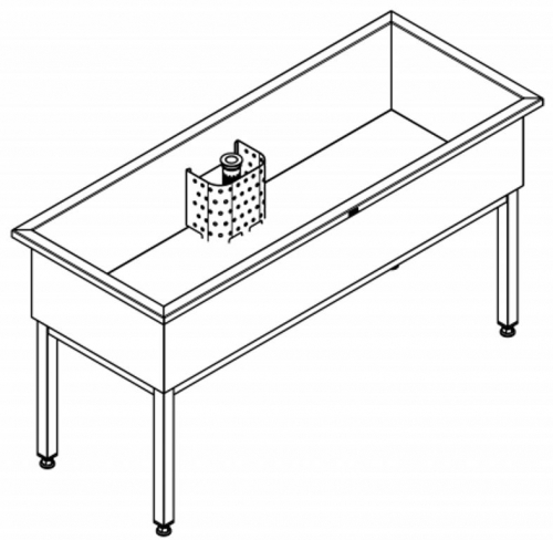 KWC PROFESSIONAL Sirius Werkraumbecken SIRX752 Reinigungsbecken Edelstahl mit Standrohrventil (1500x600mm)