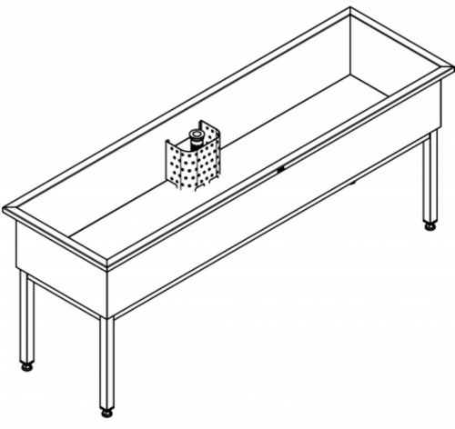 KWC PROFESSIONAL Sirius Werkraumbecken SIRX753 Reinigungsbecken Edelstahl mit Standrohrventil (2000x600mm)