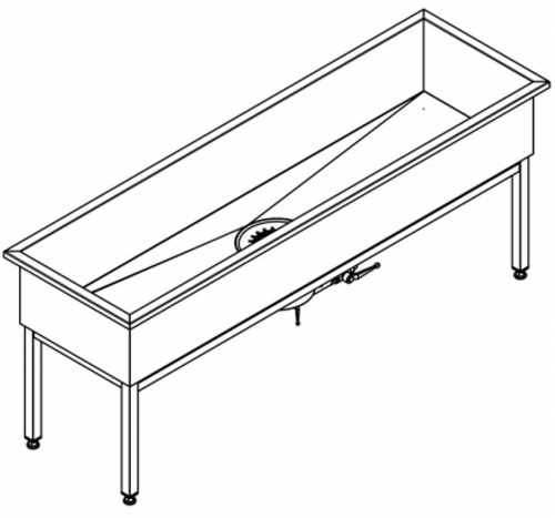 KWC PROFESSIONAL Sirius Werkraumbecken SIRX756 Reinigungsbecken / Schlammfangbecken Edelstahl (2000x600mm)