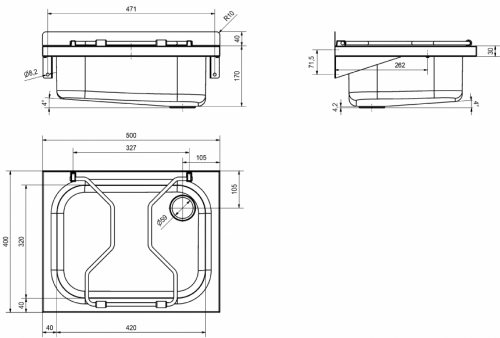 KWC PROFESSIONAL Sirius Wandausgussbecken BS302 Ausgussbecken fr Wandmontage mit Klapprost