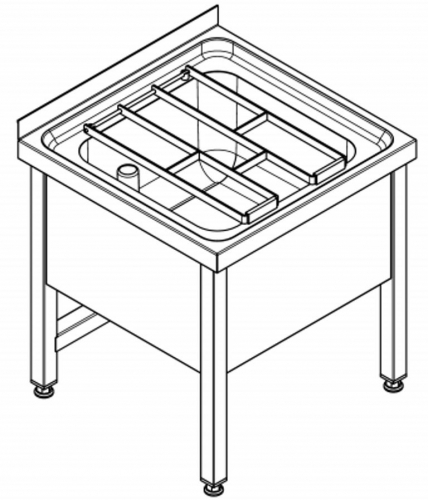 KWC PROFESSIONAL Sirius Standausguss F832V-F fugenlos eingeschweites Becken Untergestell verschweit fr medizinischen Bereich