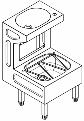 KWC PROFESSIONAL Sirius Standausguss-Waschtisch-Kombi SIRX832 freistehend oder Wandmontage fr med. Bereich