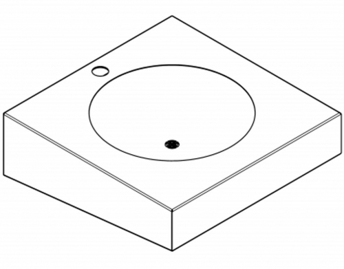 KWC PROFESSIONAL Anima Einzelwaschtisch ANMX501 fr Wandmontage fugenlos eingeschweites Rundbecken mit 1 Hahnlochbohrung mittig  35mm