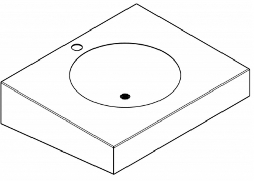 KWC PROFESSIONAL Anima Einzelwaschtisch ANMX601 fr Wandmontage fugenlos eingeschweites Rundbecken mit 1 Hahnlochbohrung mittig  35mm