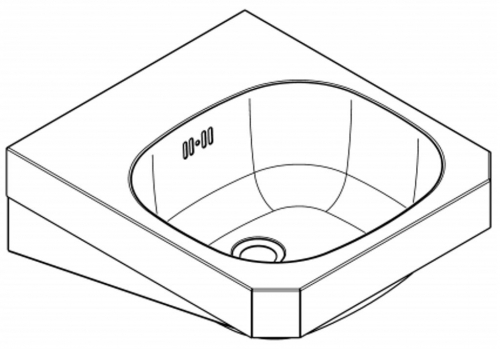 KWC PROFESSIONAL Anima Einzelwaschtisch WT400C-M fr Wandmontage fugenlos eingeschweites Becken mit Armaturenbohrung  35mm