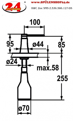 KWC Seifenspender Zoe Z.536.586.127 Splmittelspender / Dispenser Decor Steel