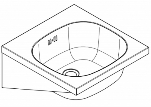 KWC PROFESSIONAL Anima Einzelwaschtisch WT400A fr Wandmontage fugenlos eingeschweites Becken ohne Hahnlochbohrung