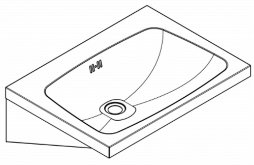 KWC PROFESSIONAL Anima Einzelwaschtisch WT600A fr Wandmontage fugenlos eingeschweites Becken ohne Hahnlochbohrung