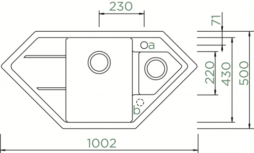 SCHOCK Kchensple Signus C-150 Cristadur Nano-Granitsple / Ecksple mit Drehexcenter