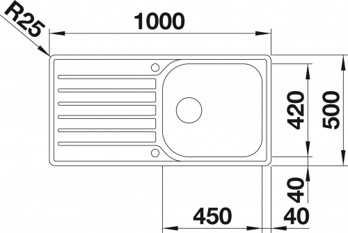 BLANCO Kchensple Lantos XL 6 S-IF Edelstahlsple / Einbausple Flachrand Siebkorb als Drehknopfventil