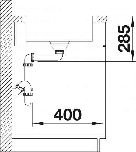 BLANCO Kchensple Lantos XL 6 S-IF Edelstahlsple / Einbausple Flachrand Siebkorb als Drehknopfventil