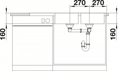 {LAGER} BLANCO Kchensple Lantos 8 S-IF Compact Edelstahlsple / Einbausple Flachrand mit Siebkorb als Drehknopfventil