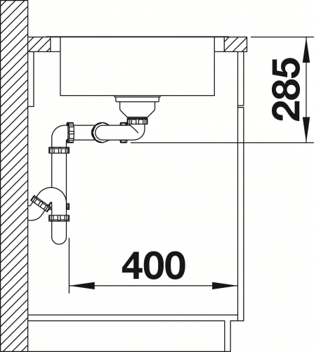 {LAGER} BLANCO Kchensple Lantos 8 S-IF Compact Edelstahlsple / Einbausple Flachrand mit Siebkorb als Drehknopfventil