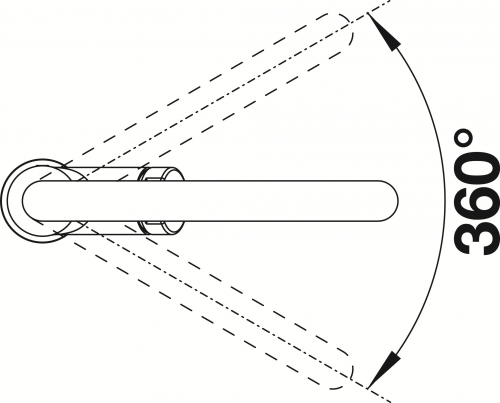 BLANCO Kchenarmatur Carena Chrom Einhebelmischer / Spltischarmatur mit Festauslauf 360 schwenkbarer Auslauf