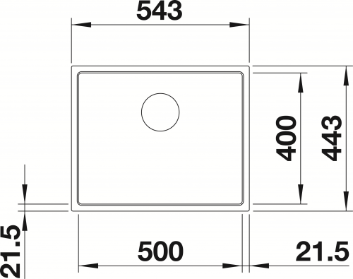 BLANCO Subline 500-IF SteelFrame Materialmix Silgranit mit Edelstahl Einbausple mit Ablaufsystem InFino MEX