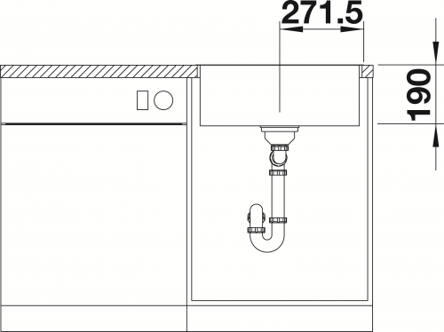 BLANCO Subline 500-IF SteelFrame Materialmix Silgranit mit Edelstahl Einbausple mit Ablaufsystem InFino MEX