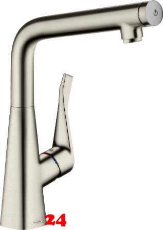 HANSGROHE Kchenarmatur Metris Select M71 Edelstahl Finish Einhebelmischer 320 mit Festauslauf, 1jet (14883800)