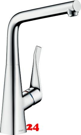 HANSGROHE Kchenarmatur Metris M71 Chrom Einhebelmischer 320 mit Festauslauf, 1jet (14822000)