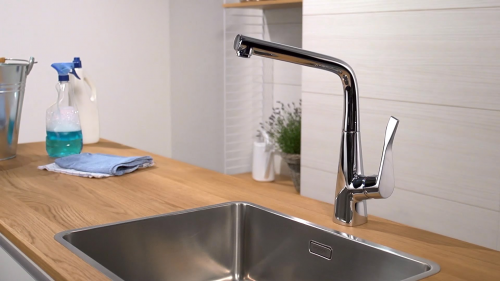 HANSGROHE Kchenarmatur Metris M71 Chrom Einhebelmischer 320 mit Festauslauf, 1jet (14822000)