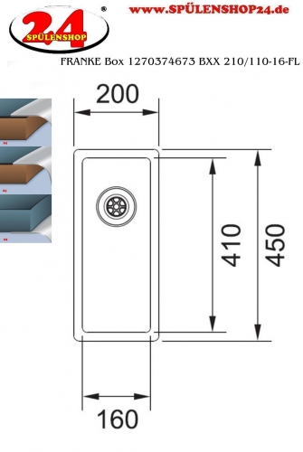 FRANKE Kchensple Box BXX 210/110-16 Edelstahlsple 3 in 1 (Einbau, Unterbau, Flchenbndig) Siebkorb als Druckknopfventil