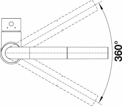 BLANCO Kchenarmatur Mila-S Chrom Einhebelmischer / Spltischarmatur mit Zugauslauf 360 schwenkbarer Auslauf