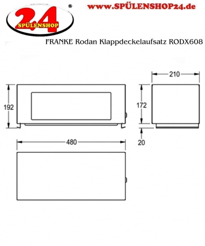 KWC PROFESSIONAL Rodan Klappdeckelaufsatz RODX608 zu Abfallbehlter RODX607