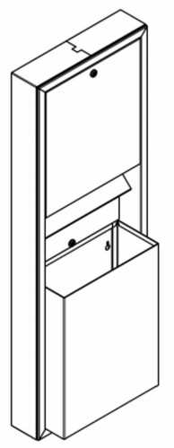 KWC PROFESSIONAL Rodan Papierhandtuchspender und Abfallbehlter Kombination RODX602 fr Aufputzmontage