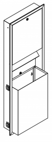 KWC PROFESSIONAL Rodan Papierhandtuchspender und Abfallbehlter Kombination RODX602E fr Unterputzmontage