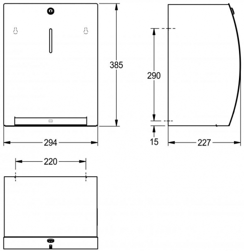 KWC PROFESSIONAL Stratos Papierhandtuchspender STRX637 fr die Aufputzmontage manueller Betrieb