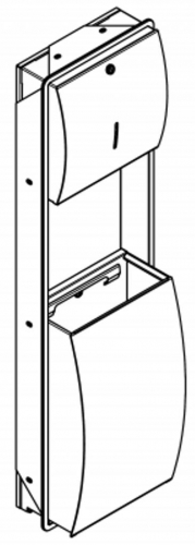 KWC PROFESSIONAL Stratos Papierhandtuch-und Abfallbehlter Kombination STRX602E fr die Unterputzmontage