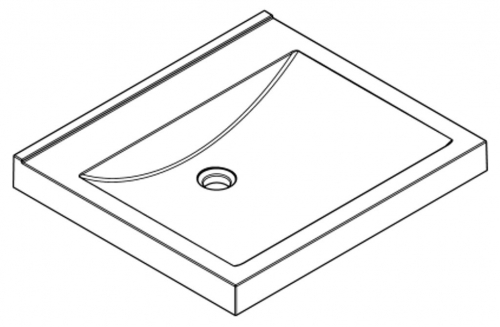 KWC PROFESSIONAL Quadro Einzelwaschtisch ANMW410 Waschtisch MIRANIT fr Wandmontage rechteckige Mulde ohne Hahnlochbohrung