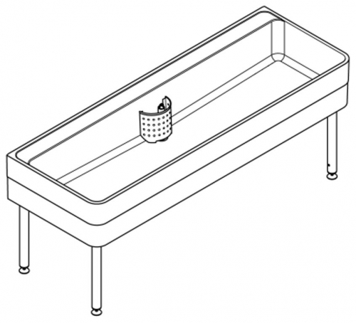 KWC PROFESSIONAL Miranit Werkraumbecken SIRW772 Reinigungsbecken Mineralgranit mit Standrohrventil (2000x700mm)