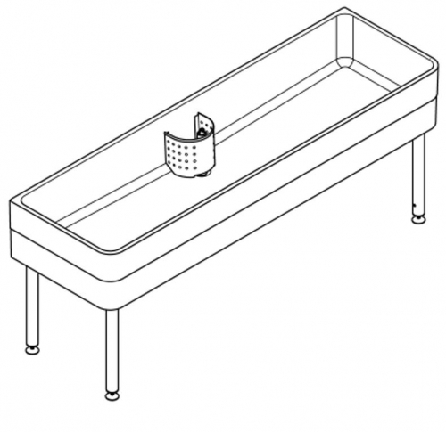 KWC PROFESSIONAL Miranit Werkraumbecken SIRW774 Reinigungsbecken Mineralgranit mit Standrohrventil (2000x600mm)