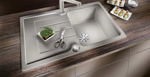 {LAGER} BLANCO Classic Neo 45-S Silgranit PuraDurII Granitsple / Einbausple Ablaufsystem InFino mit Drehknopfventil