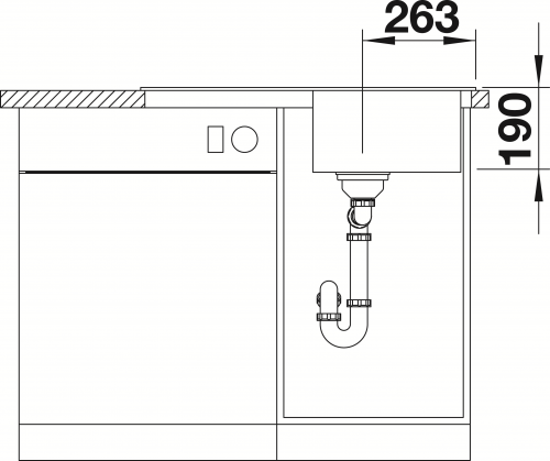 {LAGER} BLANCO Classic Neo 45-S Silgranit PuraDurII Granitsple / Einbausple Ablaufsystem InFino mit Drehknopfventil