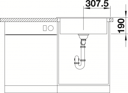 x BLANCO Palona 6 Keramik PuraPlus Keramiksple / Einbausple Hahnlochbank Ablaufsystem InFino mit Zugknopfventil