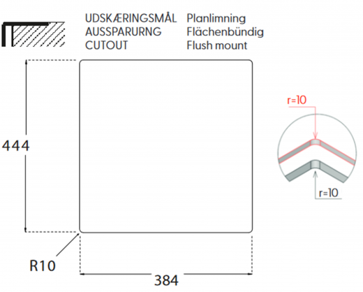 BERNUS Kchensple Cubus 340 Soft Einbausple Edelstahl 3 in 1 mit Flachrand Siebkorb als Stopfenventil