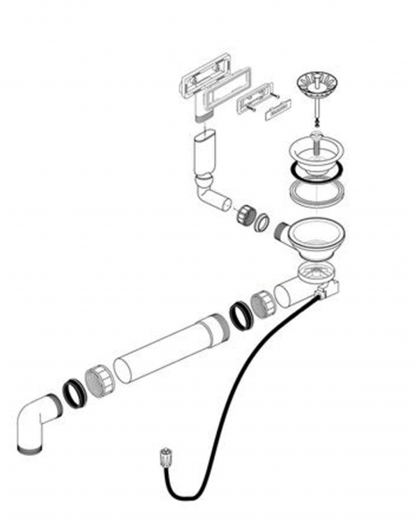 BLANCO Ablaufgarnitur 1 x 3,5'' Sieb mit Bowdenzug C-overflow Ablaufgarnitur Komplett Serie: Subline (222561) +ZK (225112)