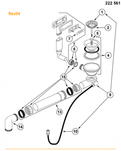 BLANCO Ablaufgarnitur 1 x 3,5'' Sieb mit Bowdenzug C-overflow Ablaufgarnitur Komplett Serie: Subline (222561) +ZK (225112)