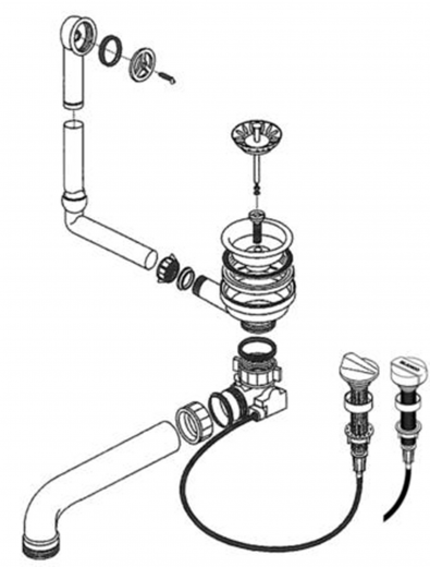 BLANCO Ablaufgarnitur 1 x 3,5'' Sieb mit Ablauffernbedienung berlauf rund Ablaufgarnitur Komplett Serie: Plenta (221354)