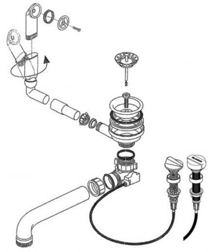 BLANCO Ablaufgarnitur 1 x 3,5'' Sieb mit Ablauffernbedienung berlauf rund Ablaufgarnitur Komplett Serie: Strato (220500)