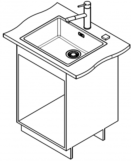 FRANKE Kchensple Maris MRX 210-50 Edelstahlsple Slimtop / Flchenbndig mit Siebkorb als Drehknopfventil