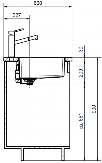 FRANKE Kchensple Maris MRX 210-45 Edelstahlsple Slimtop / Flchenbndig mit Siebkorb als Stopfenventil