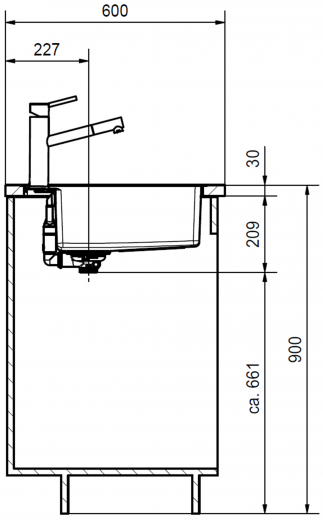 FRANKE Kchensple Maris MRX 210-50 A Edelstahlsple Slimtop / Flchenbndig mit Siebkorb als Stopfenventil