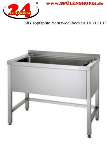 AfG Topfsple Mehrzweckbecken 1B VLT107 Gewerbesple mit verschweitem Untergestell Beckentiefe 400mm