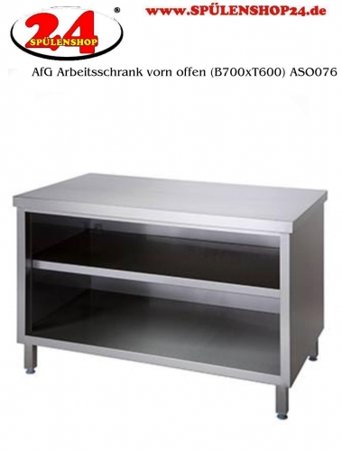 AfG Arbeitsschrank vorn offen (B700xT600) ASO076 verschweite Ausfhrung Arbeitsplatte 4-Seitig mit Tropfkante